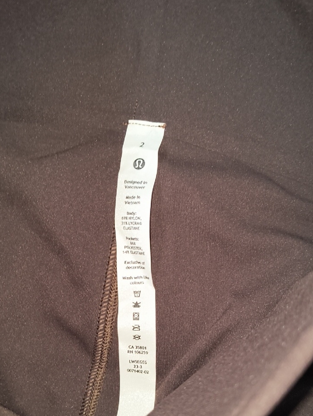 Lululemon Smooth Fit Pull-On High-Rise Pant In Espresso Size 2 NWT - Picture 6 of 7